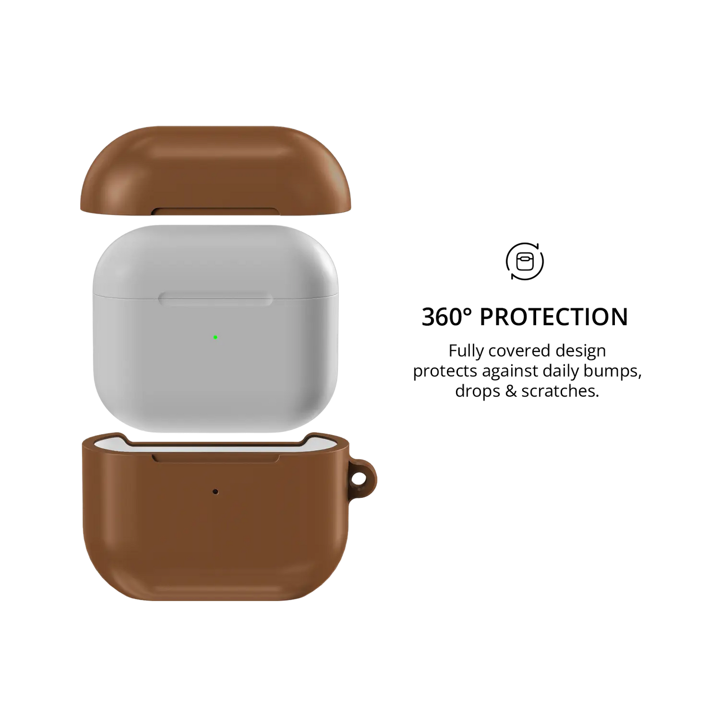 Solid Brown Chestnut AirPods Case, 360-degree protective coverage