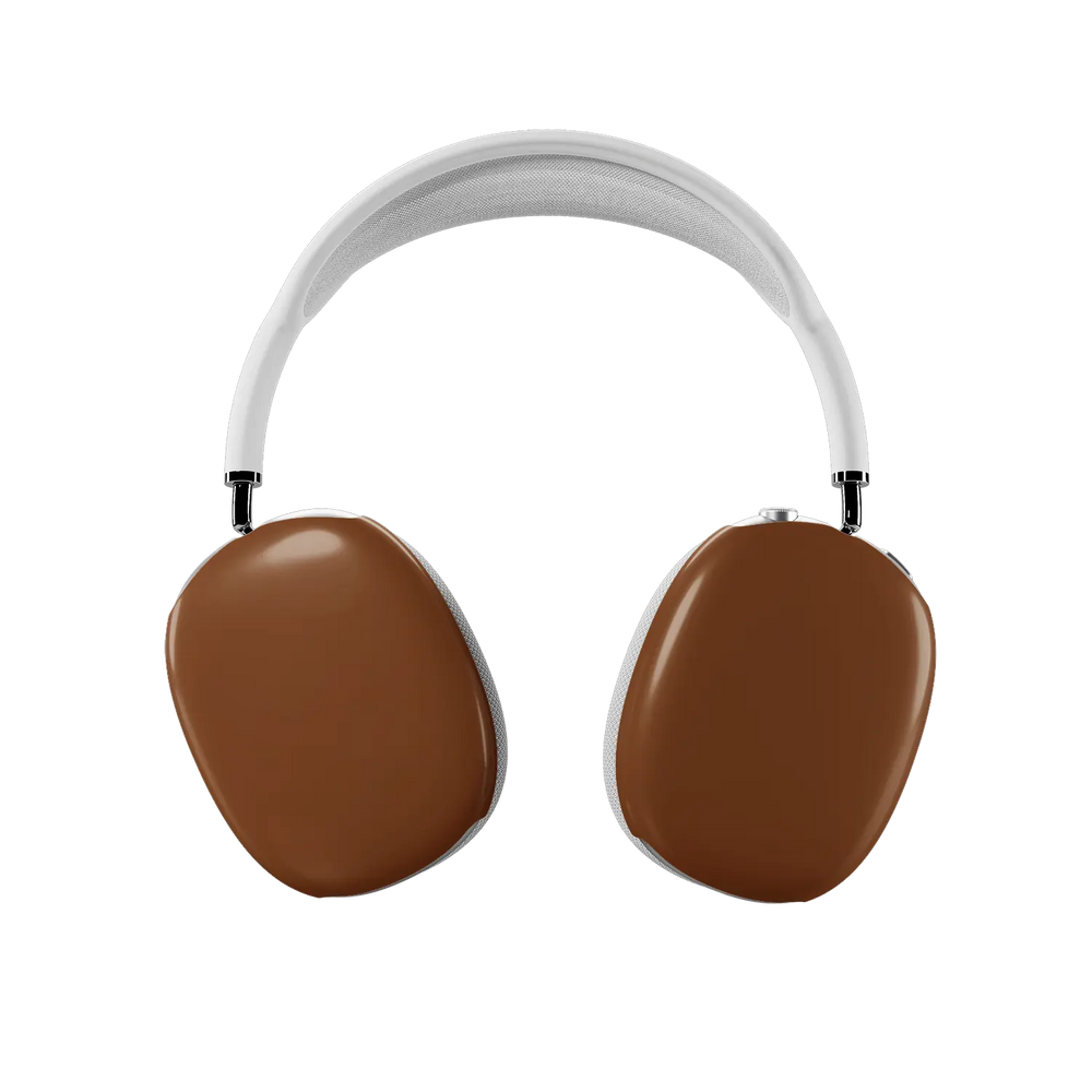 KELAB AirPods Max earcup cover set, solid color brown with glossy scratch-resistant coating