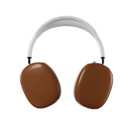 KELAB AirPods Max earcup cover set, solid color brown with glossy scratch-resistant coating