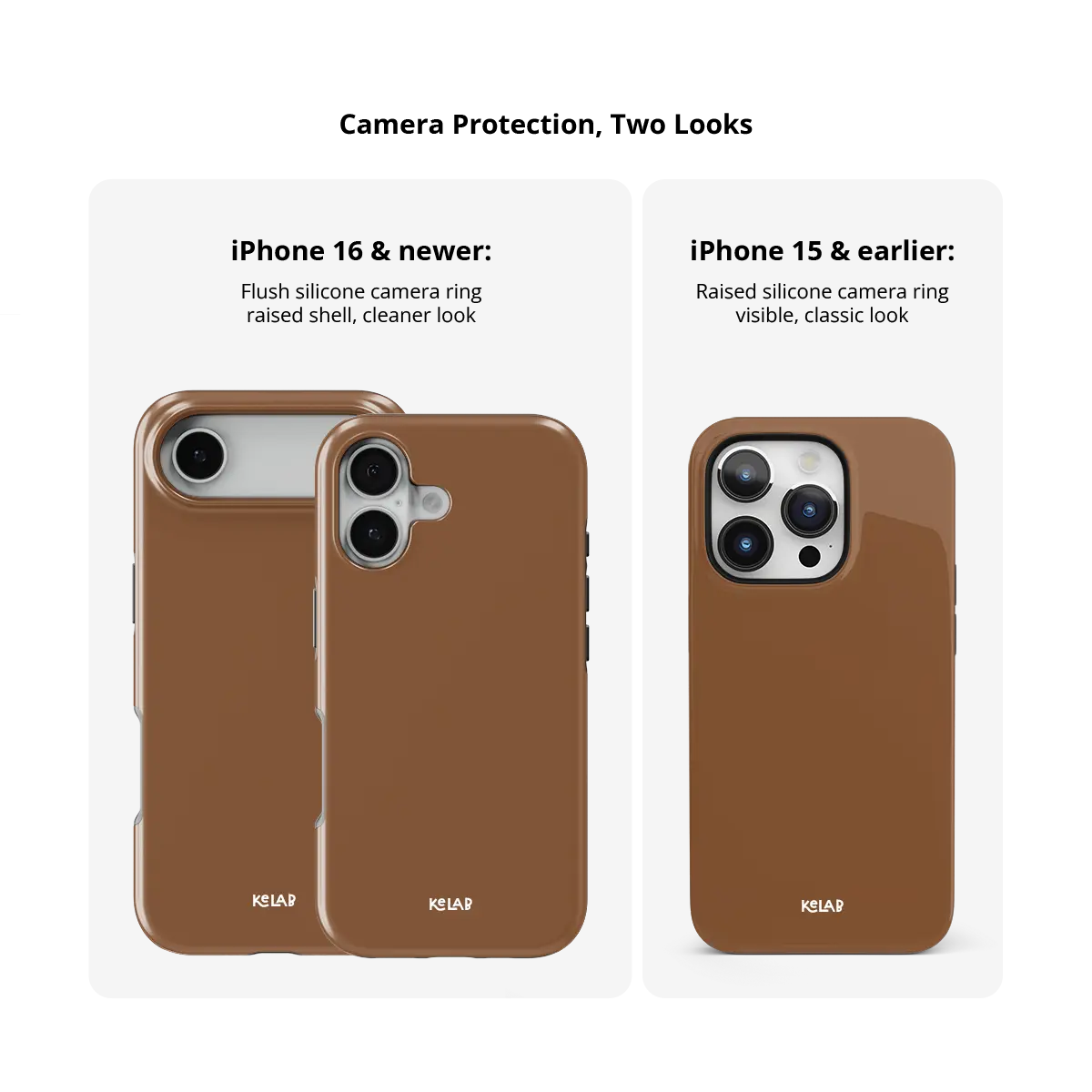 KELAB solid color iphone case with MagSafe, shockproof hard shell and silicone liner