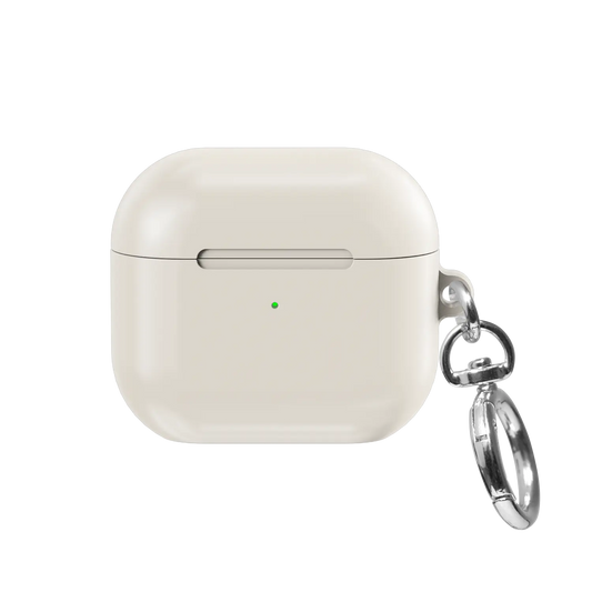 Solid Beige Bone AirPods Case, front view