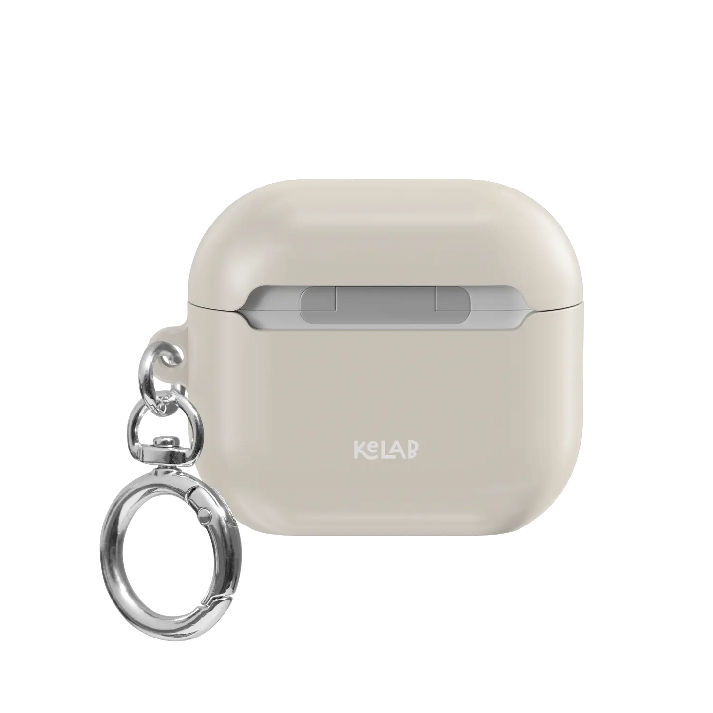 Solid Beige Bone AirPods Case, back view
