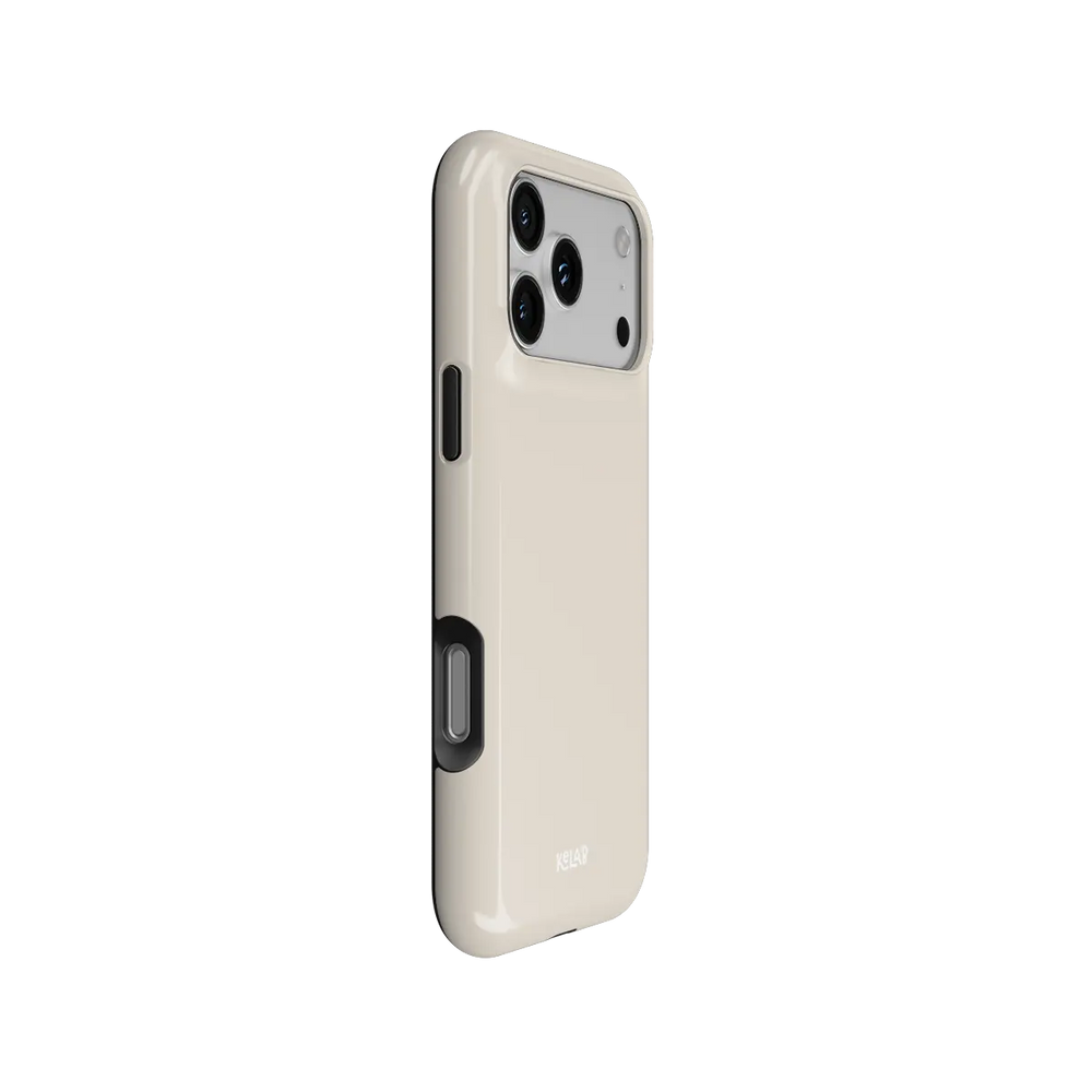 Solid Color KELAB iPhone Case with raised lip camera cutout and MagSafe wireless charging support