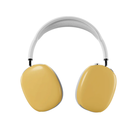 KELAB airpods max cover solid color with printed glossy scratch-resistant coating on yellow earcups