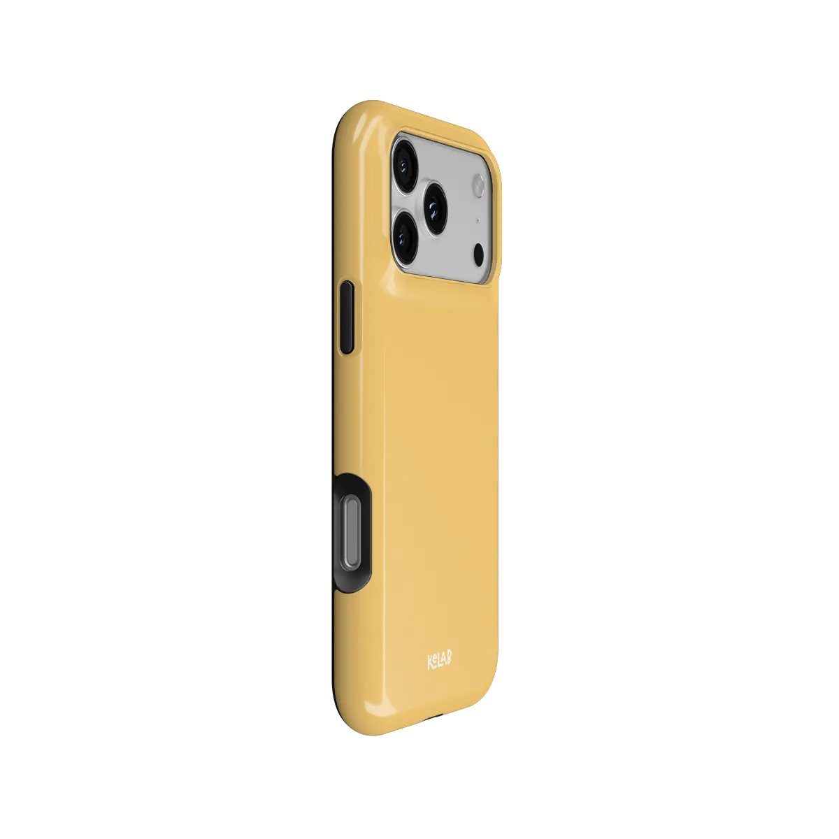 Solid Color KELAB iPhone Case in yellow with electroplated mirror finish and raised camera lip