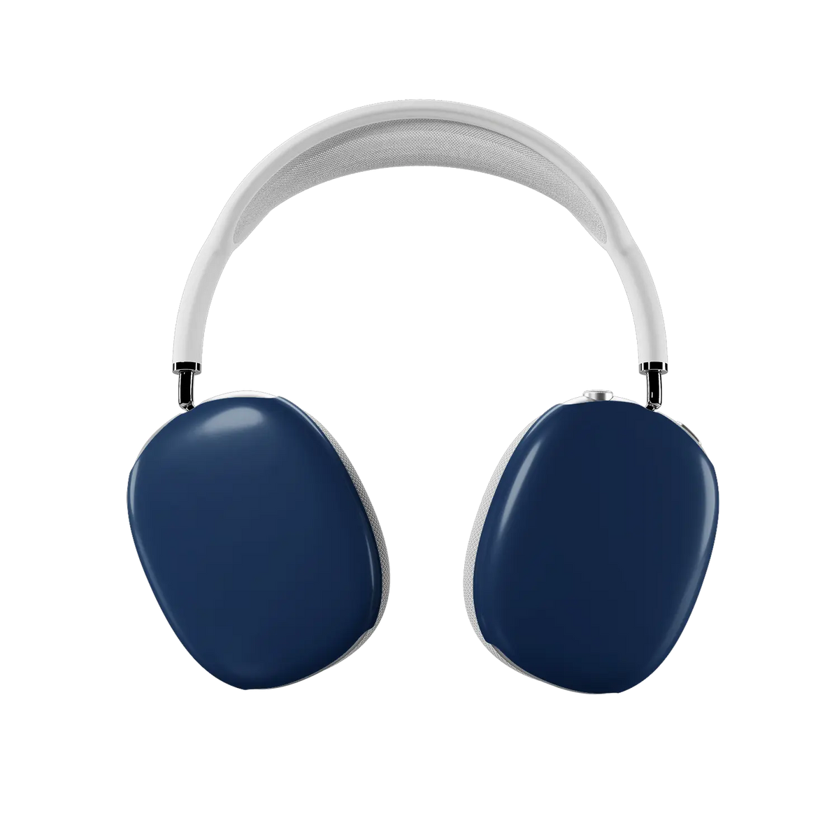 Dockside AirPods Max case — front view showing both earcup covers in solid navy ink