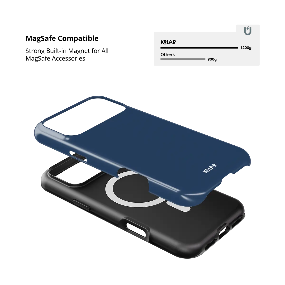 Dockside iPhone case — Tough, MagSafe magnet compatibility strength demonstration