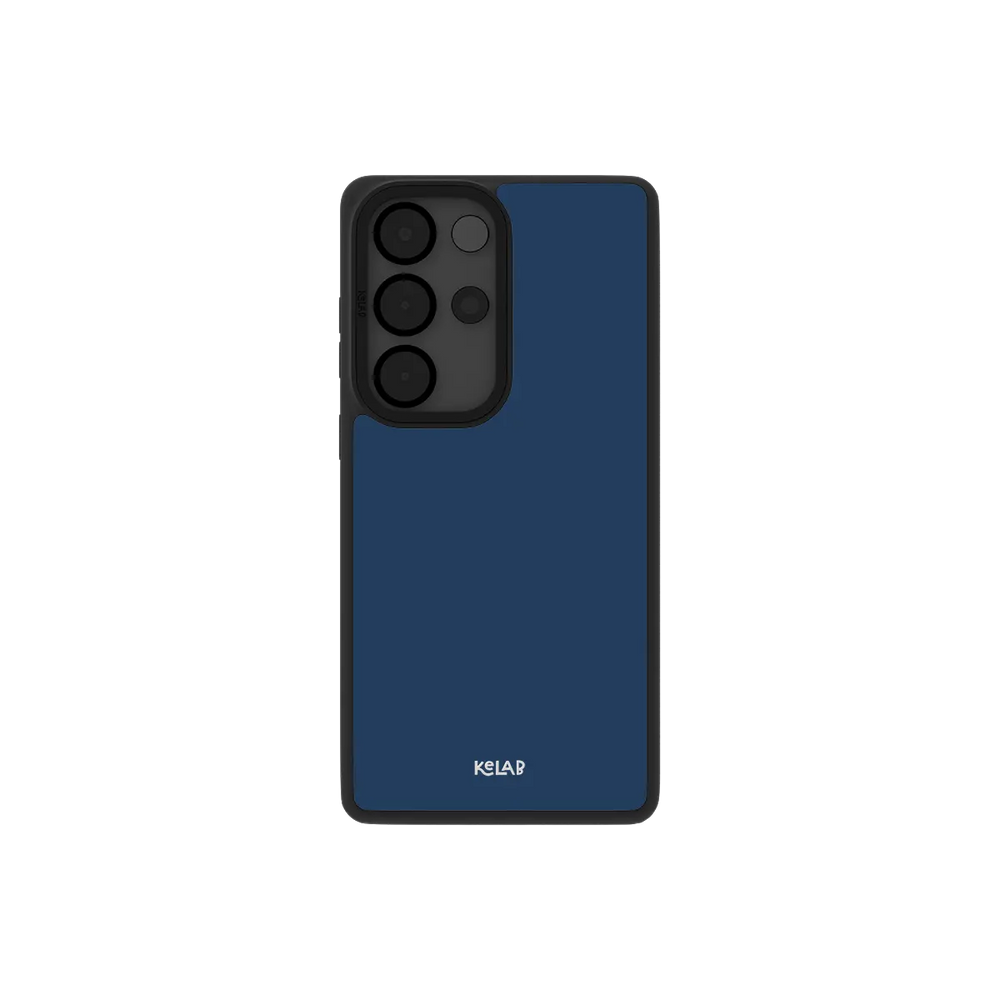 Dockside Samsung case — Bold, back view showing solid navy ink finish with camera cutout