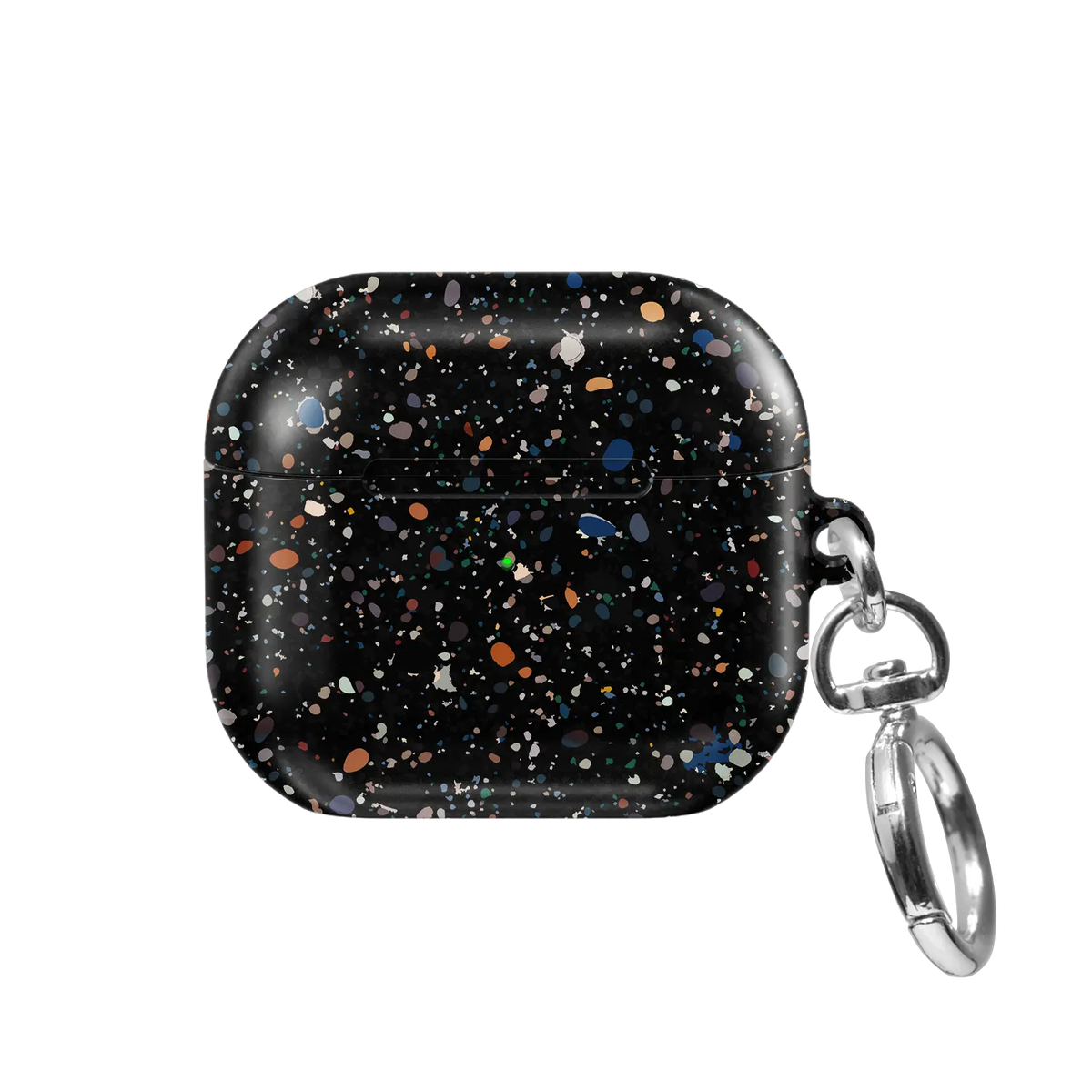 Black Paint Splatter Abstract Art AirPods Case, front view