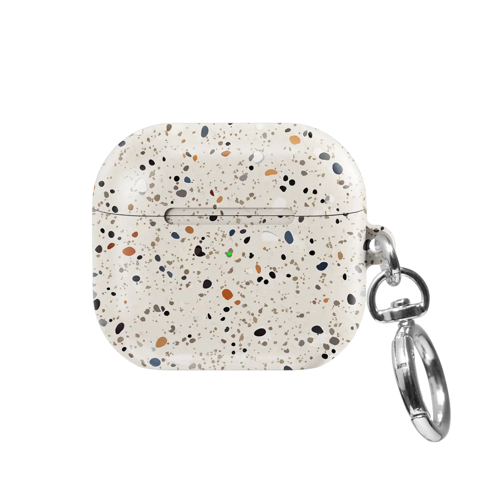 Ivory Paint Splatter Abstract Art AirPods Case, front view