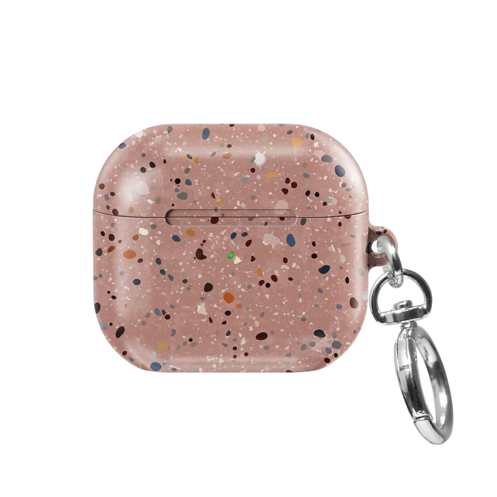 Pink Paint Splatter Abstract Art AirPods Case, front view