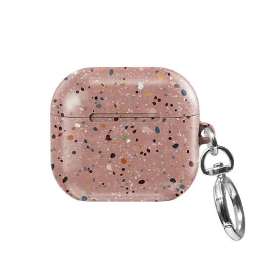 Pink Paint Splatter Abstract Art AirPods Case, front view