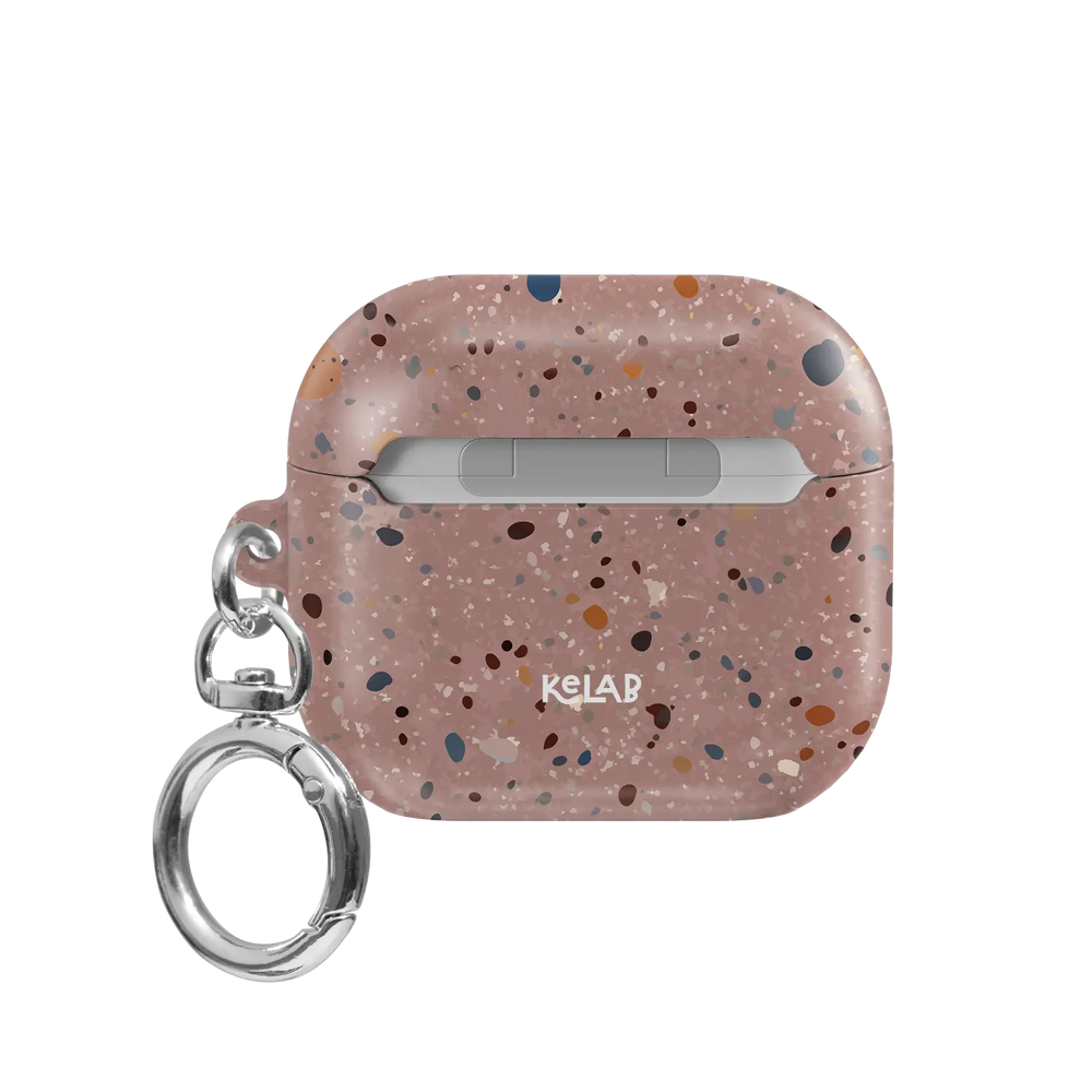 Pink Paint Splatter Abstract Art AirPods Case, back view