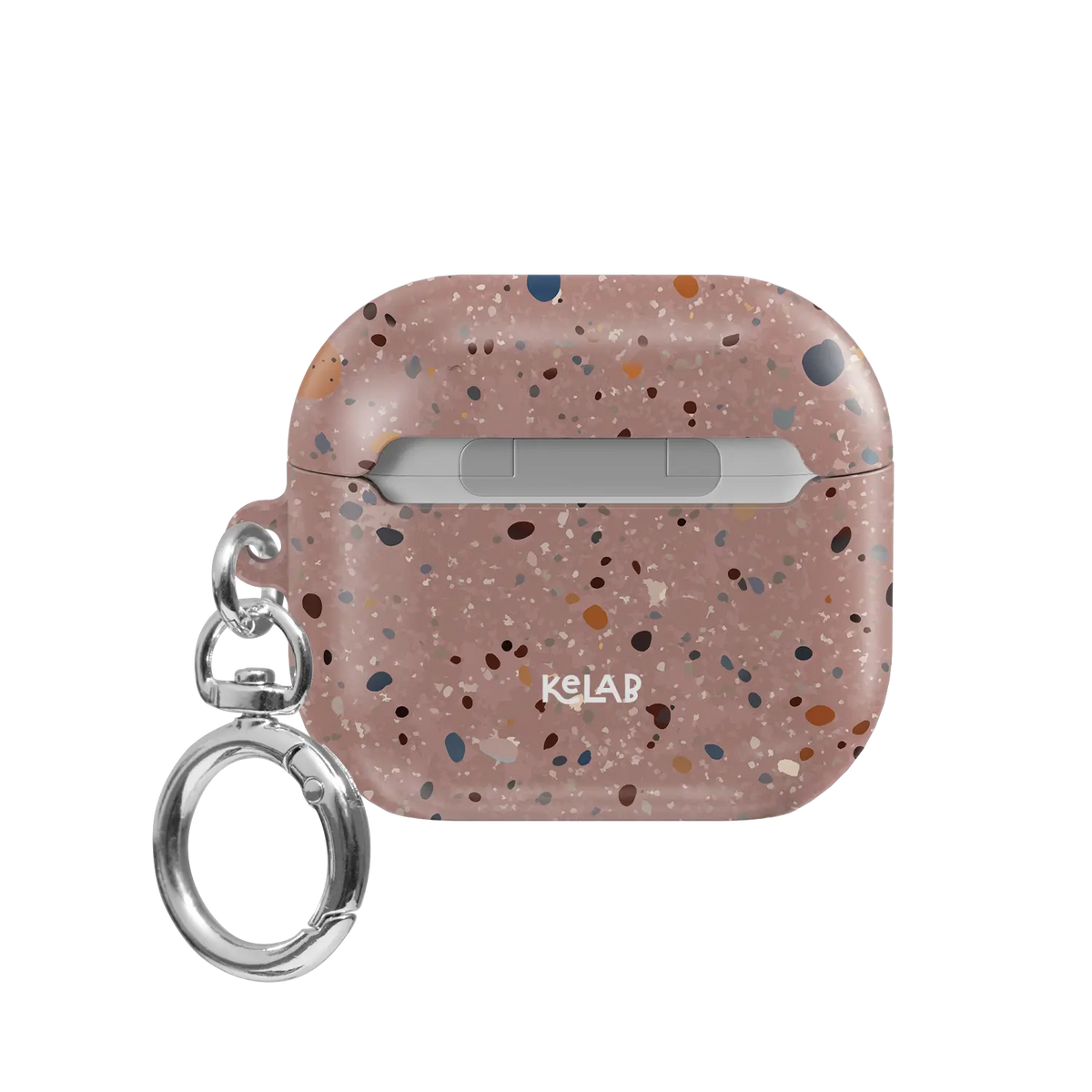 Pink Paint Splatter Abstract Art AirPods Case, back view