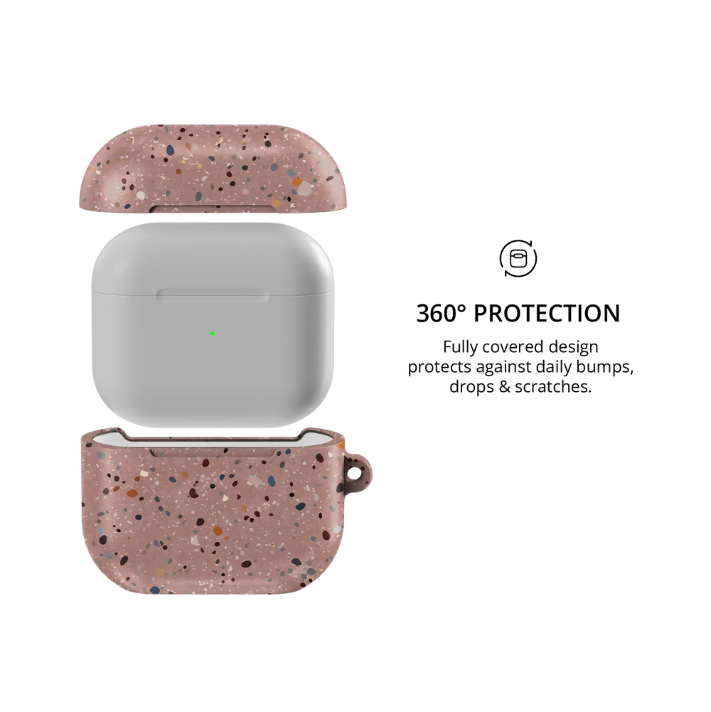 Pink Paint Splatter Abstract Art AirPods Case, 360-degree protective coverage