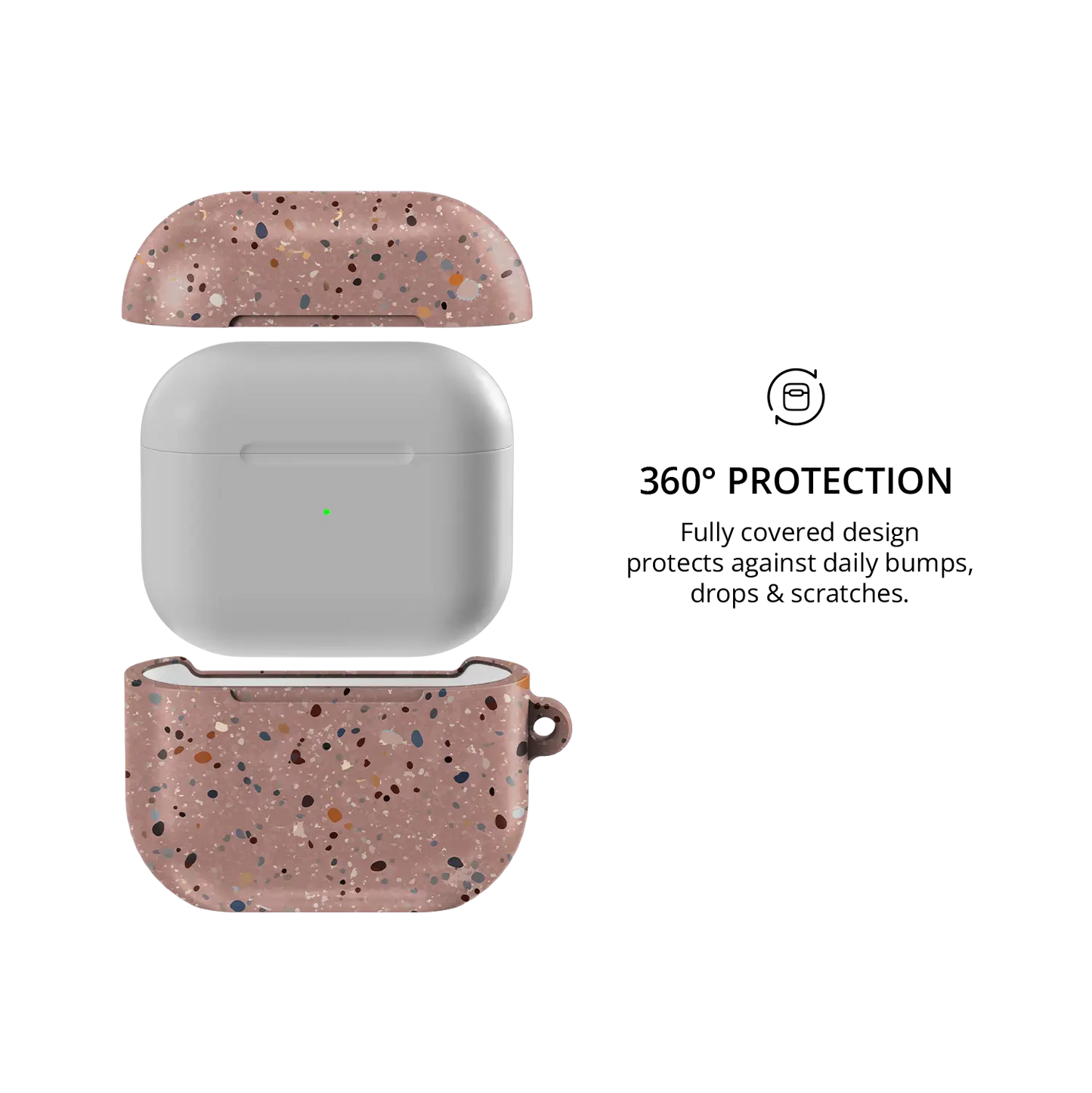 Pink Paint Splatter Abstract Art AirPods Case, 360-degree protective coverage