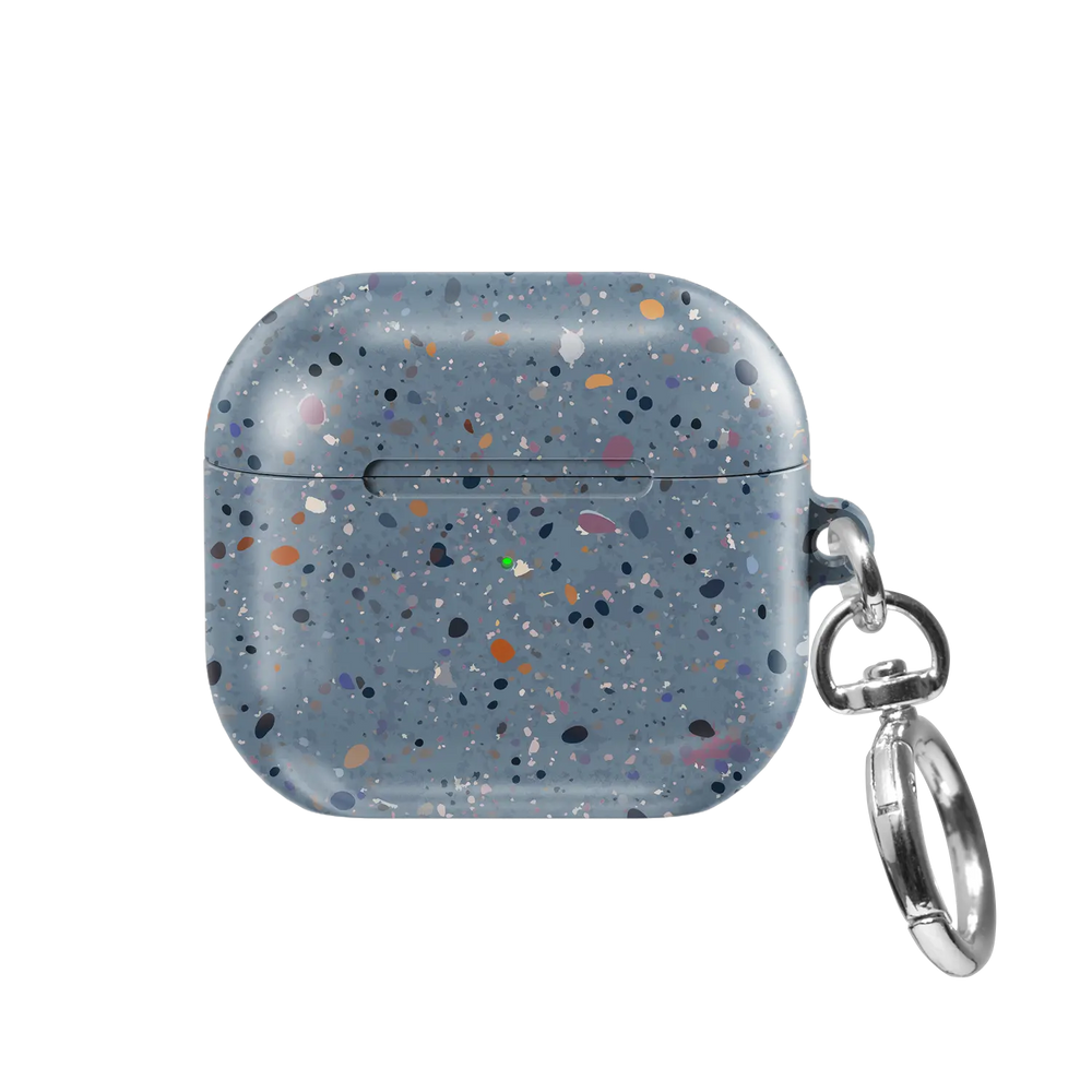 Blue Paint Splatter Abstract Art AirPods Case, front view