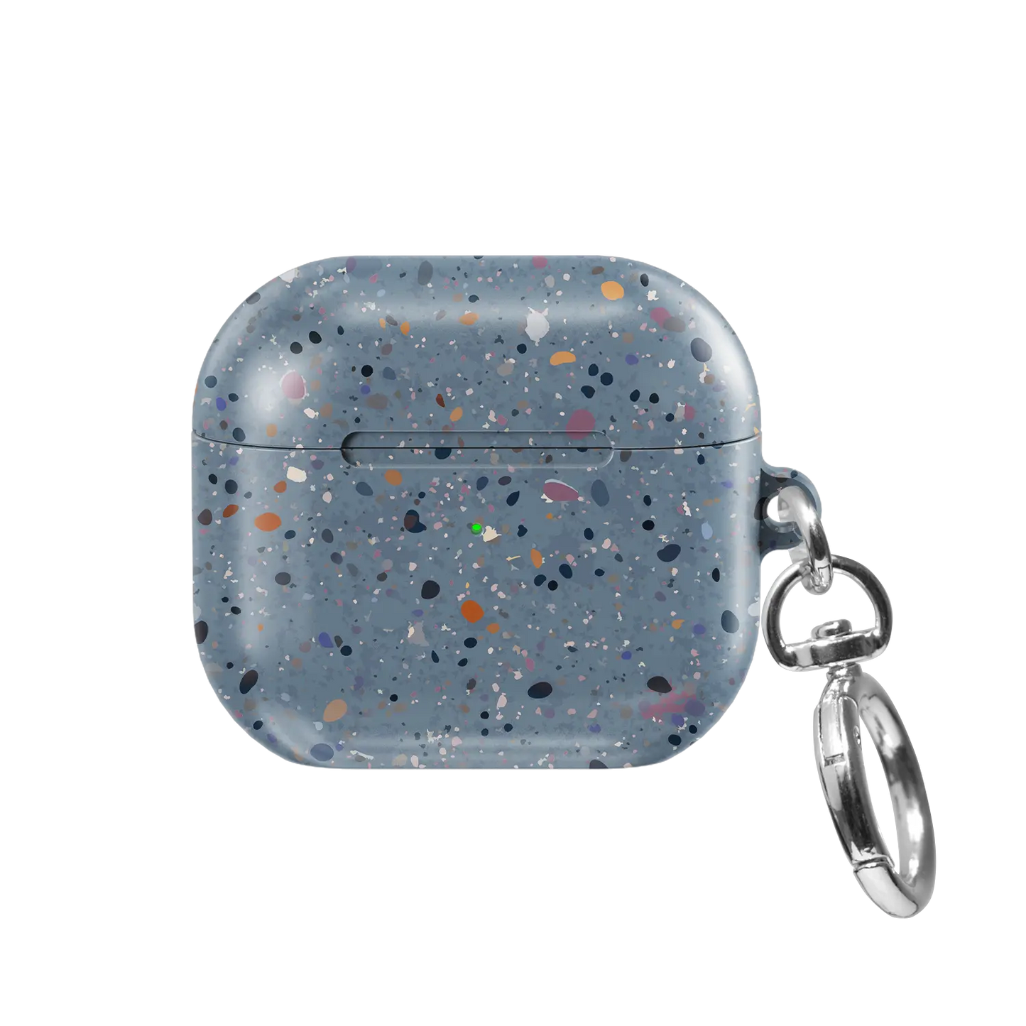 Blue Paint Splatter Abstract Art AirPods Case, front view