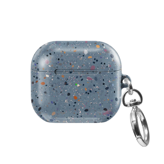 Blue Paint Splatter Abstract Art AirPods Case, front view