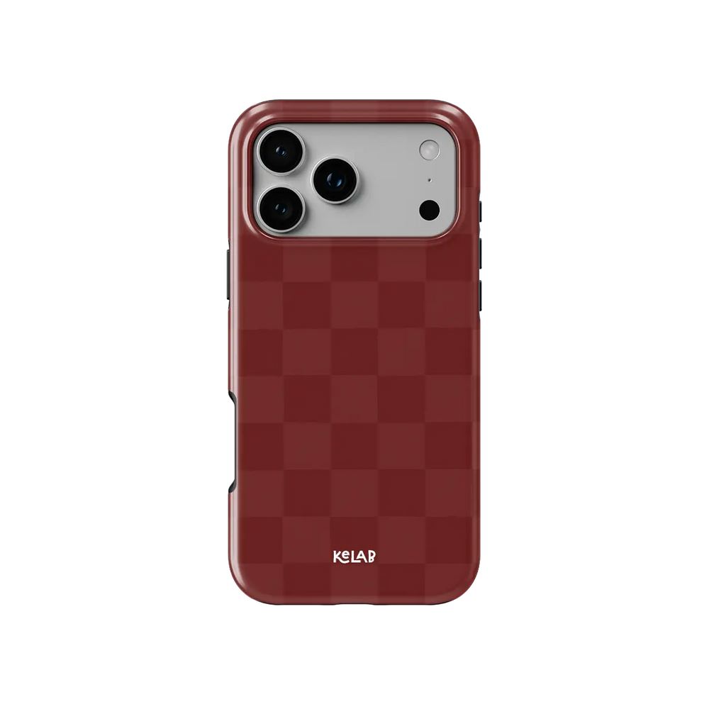 Maroon Check | Burgundy Checkerboard iPhone Case