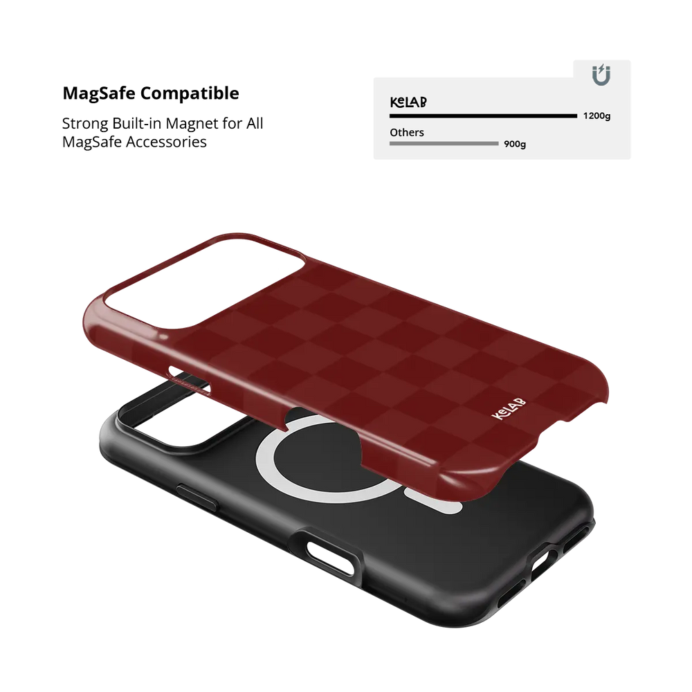 Maroon Check | Burgundy Checkerboard iPhone Case