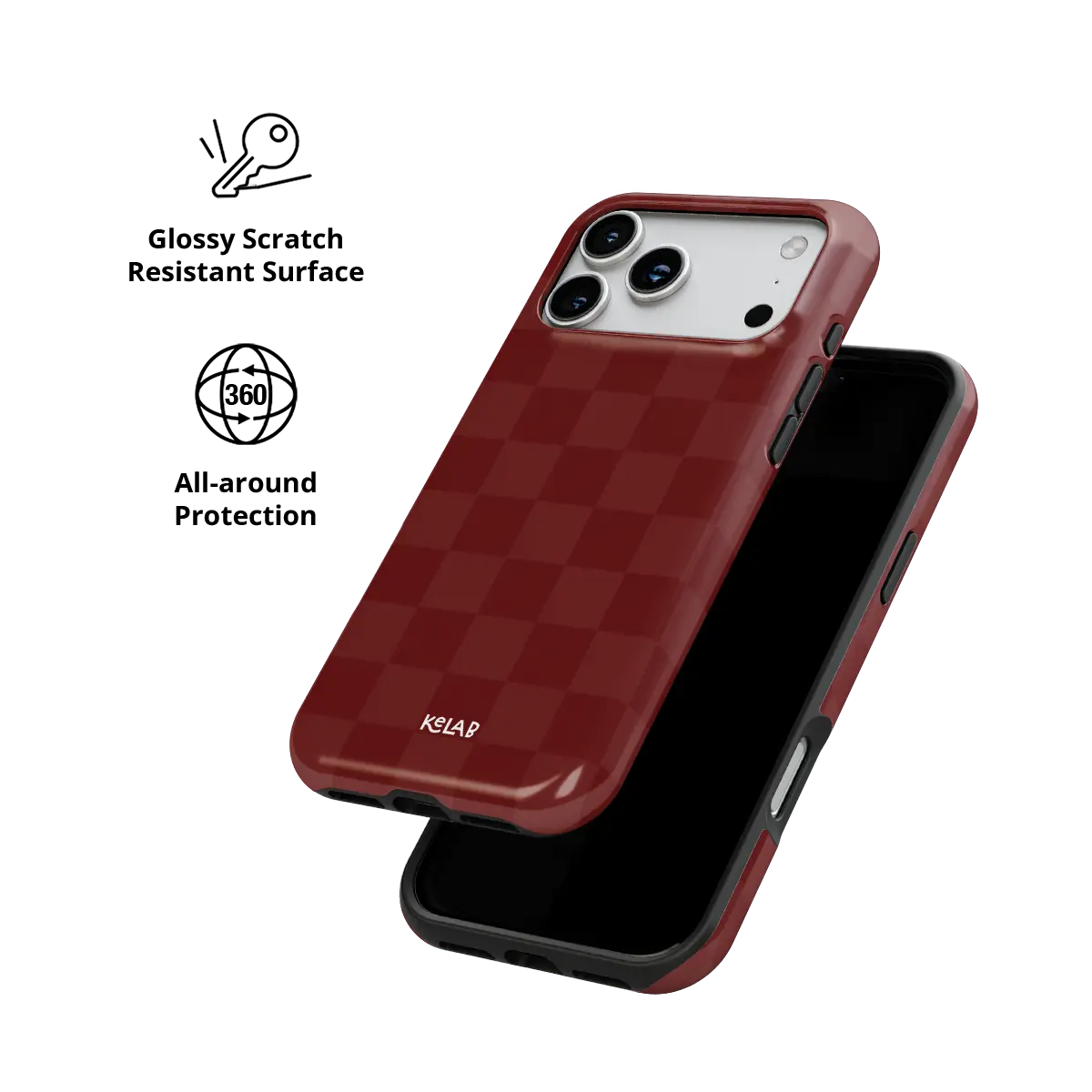 Maroon Check | Burgundy Checkerboard iPhone Case