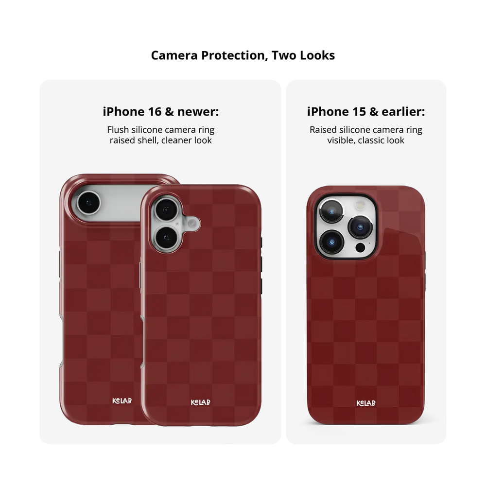 Maroon Check | Burgundy Checkerboard iPhone Case