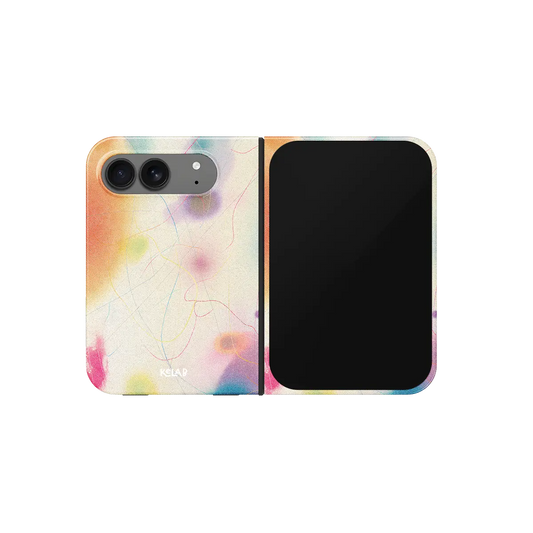 Purple Pastel Ombre Gradient, Y2K iPhone 18 Fold Case, unfolded front view