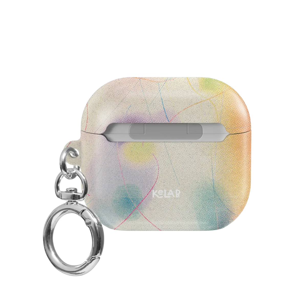Purple Pastel Ombre Gradient Aesthetic AirPods Case, back view