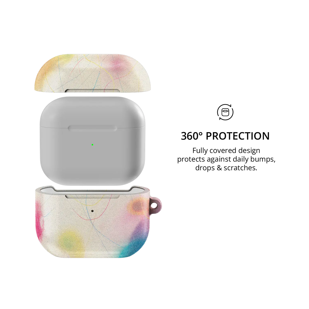 Purple Pastel Ombre Gradient Aesthetic AirPods Case, 360-degree protective coverage