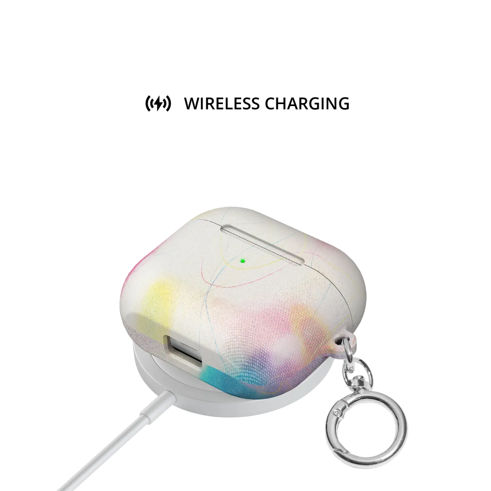 Purple Pastel Ombre Gradient Aesthetic AirPods Case, on wireless charger