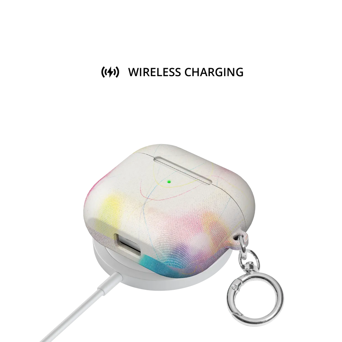 Purple Pastel Ombre Gradient Aesthetic AirPods Case, on wireless charger