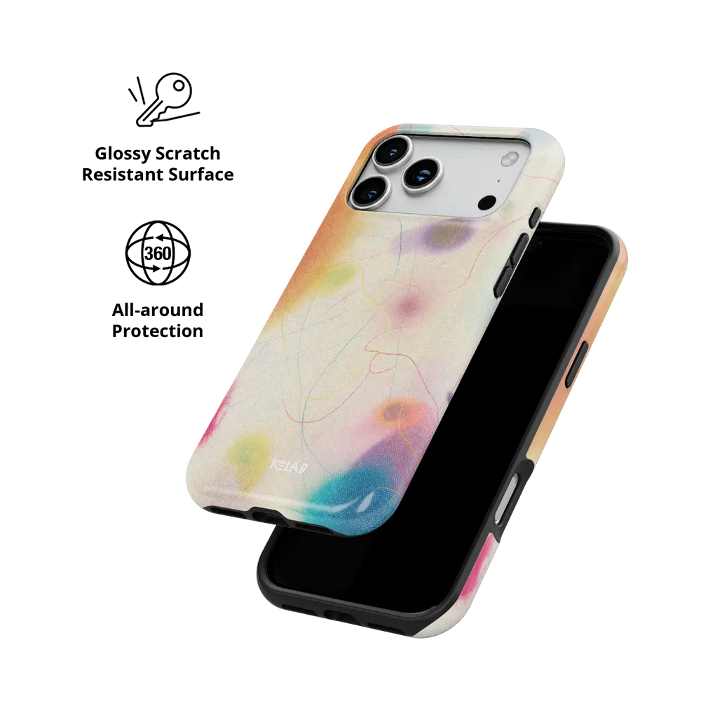 Purple Pastel Ombre Gradient iPhone Case, scratch-resistant all-around protection detail