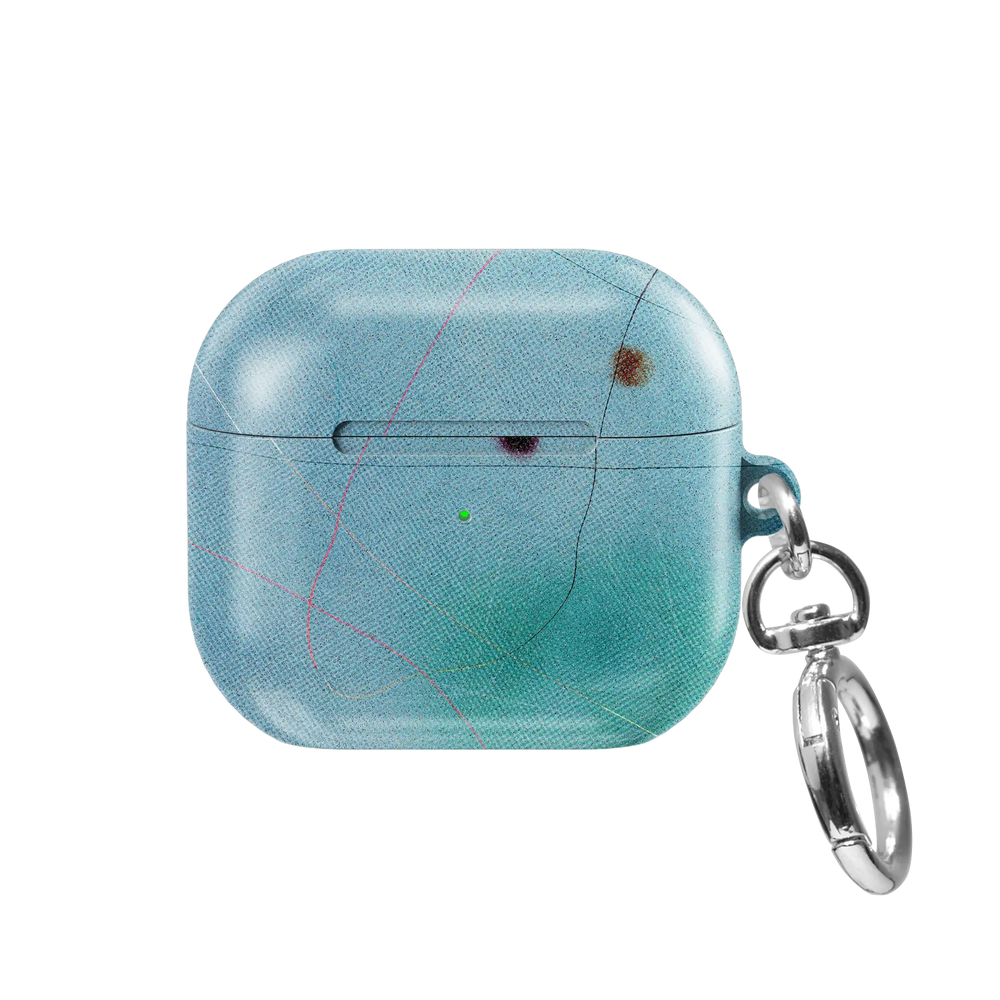 Blue Aura Ombre Gradient Aesthetic AirPods Case, front view