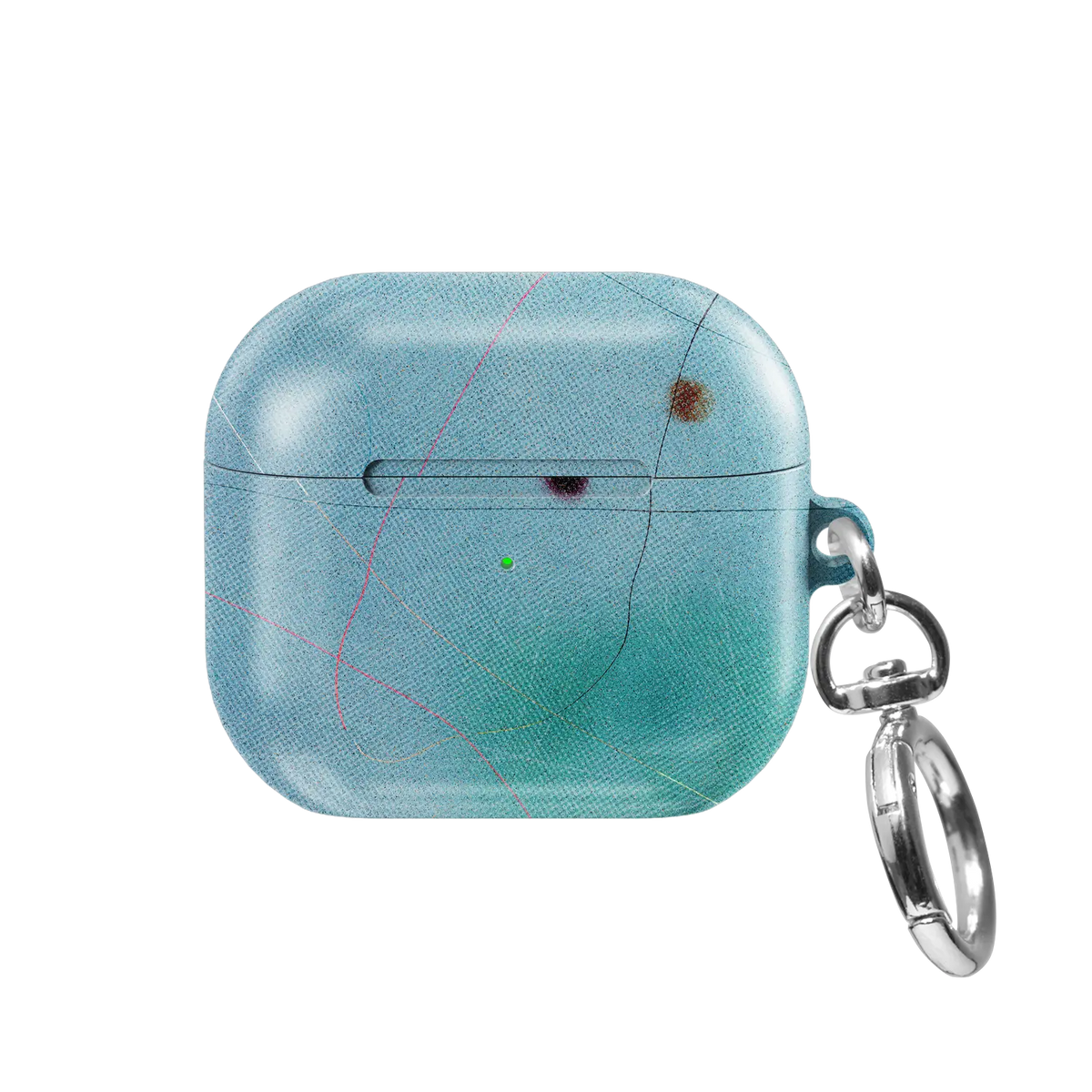 Blue Aura Ombre Gradient Aesthetic AirPods Case, front view