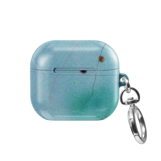 Blue Aura Ombre Gradient Aesthetic AirPods Case, front view