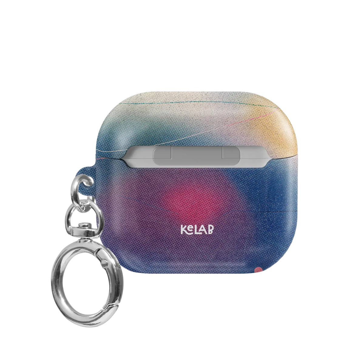 Blue Aura Ombre Gradient Aesthetic AirPods Case, back view