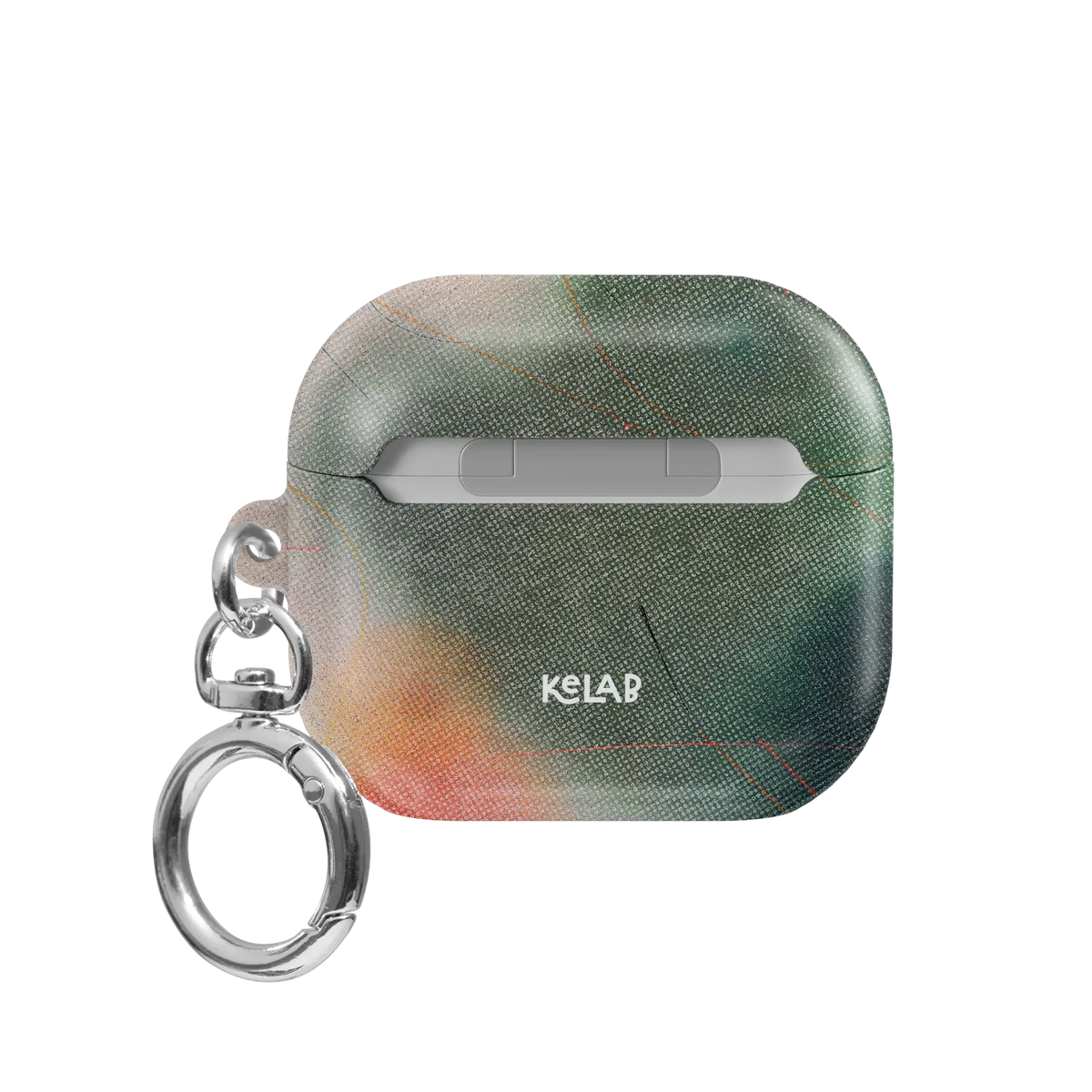 Green Aura Gradient Cute Aesthetic AirPods Case, back view