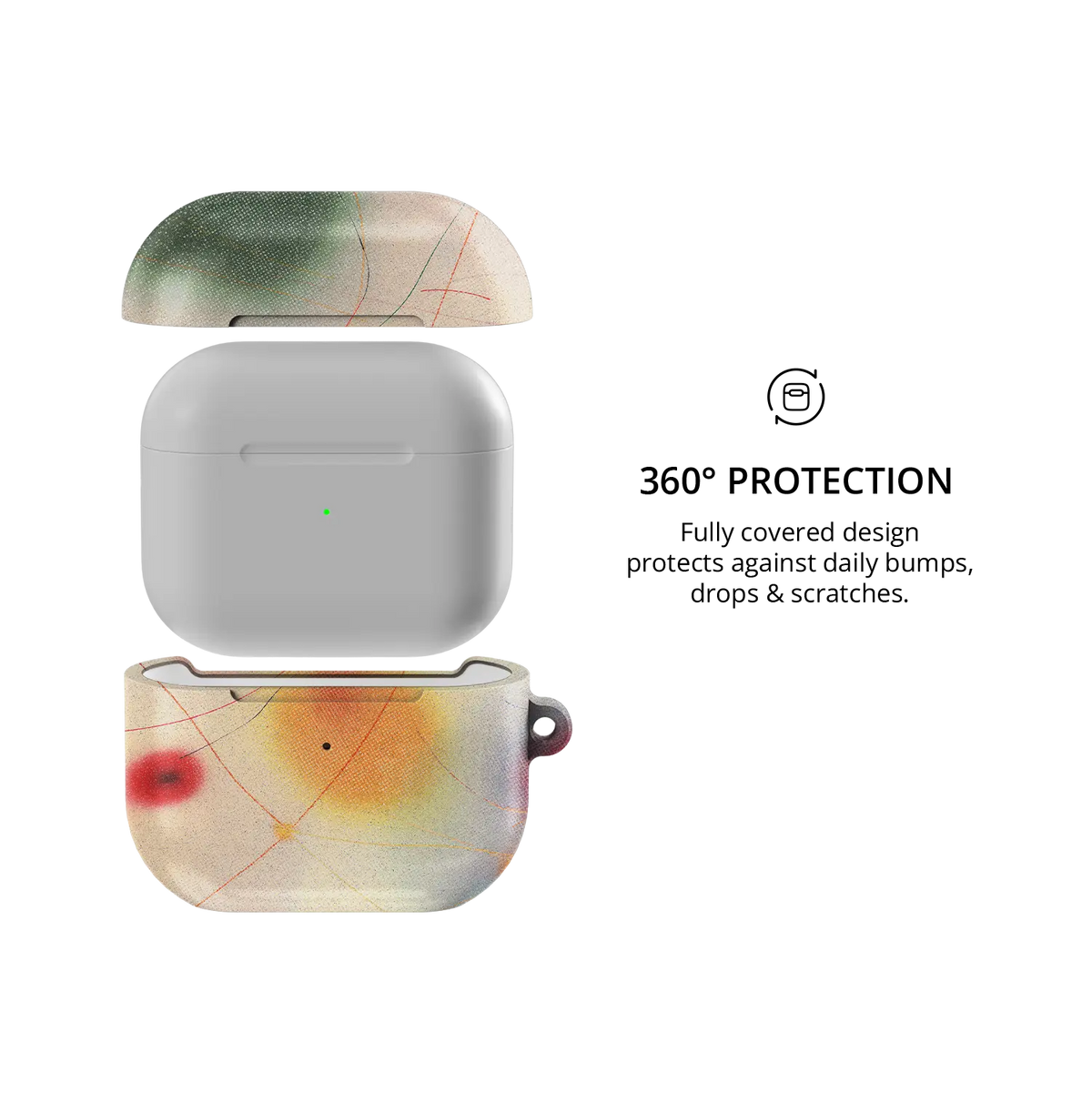 Green Aura Gradient Cute Aesthetic AirPods Case, 360-degree protective coverage