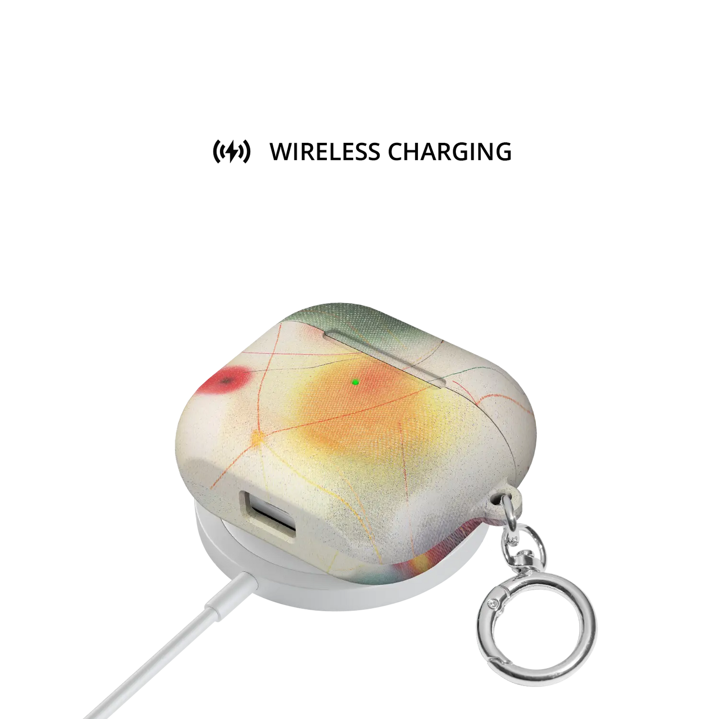 Green Aura Gradient Cute Aesthetic AirPods Case, on wireless charger