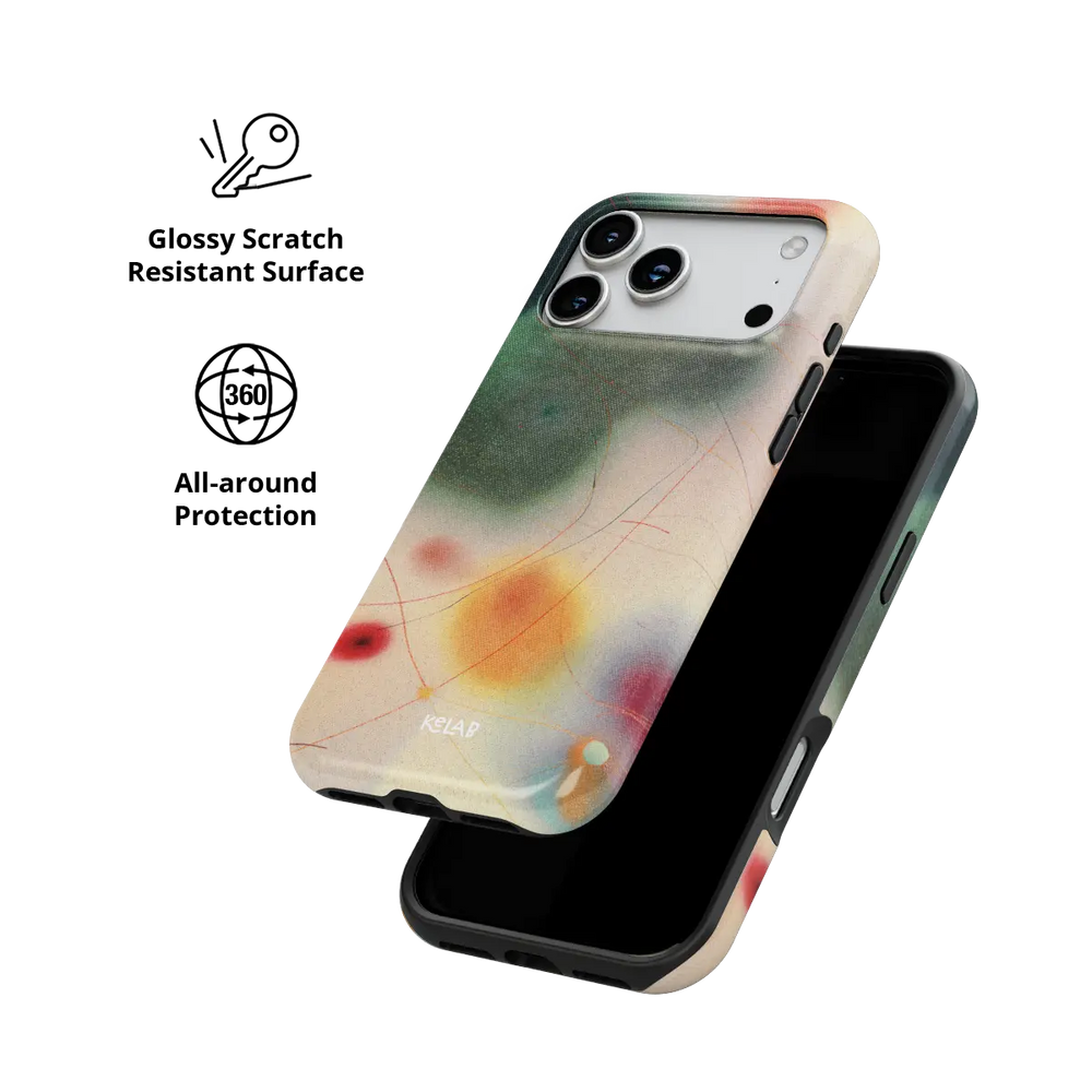 Green Aura Gradient Cute iPhone Case, scratch-resistant all-around protection detail