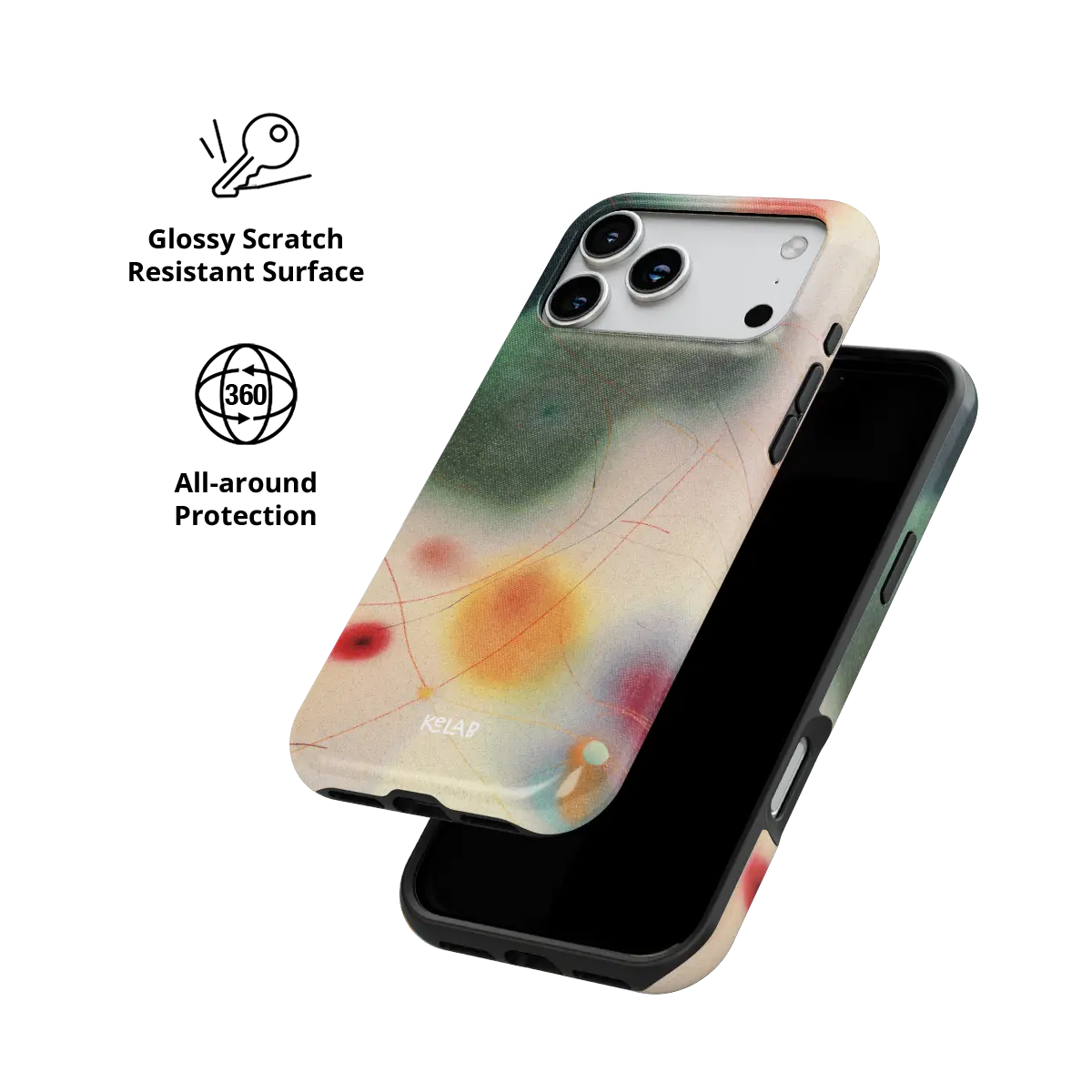 Green Aura Gradient Cute iPhone Case, scratch-resistant all-around protection detail