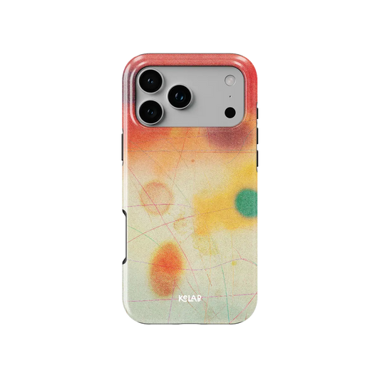 Climax red ombre gradient aura Bold iPhone case, front view.