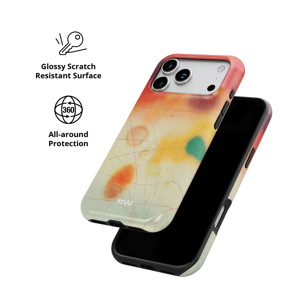Climax red ombre gradient aura Bold iPhone case with glossy, scratch resistant all-around protection.