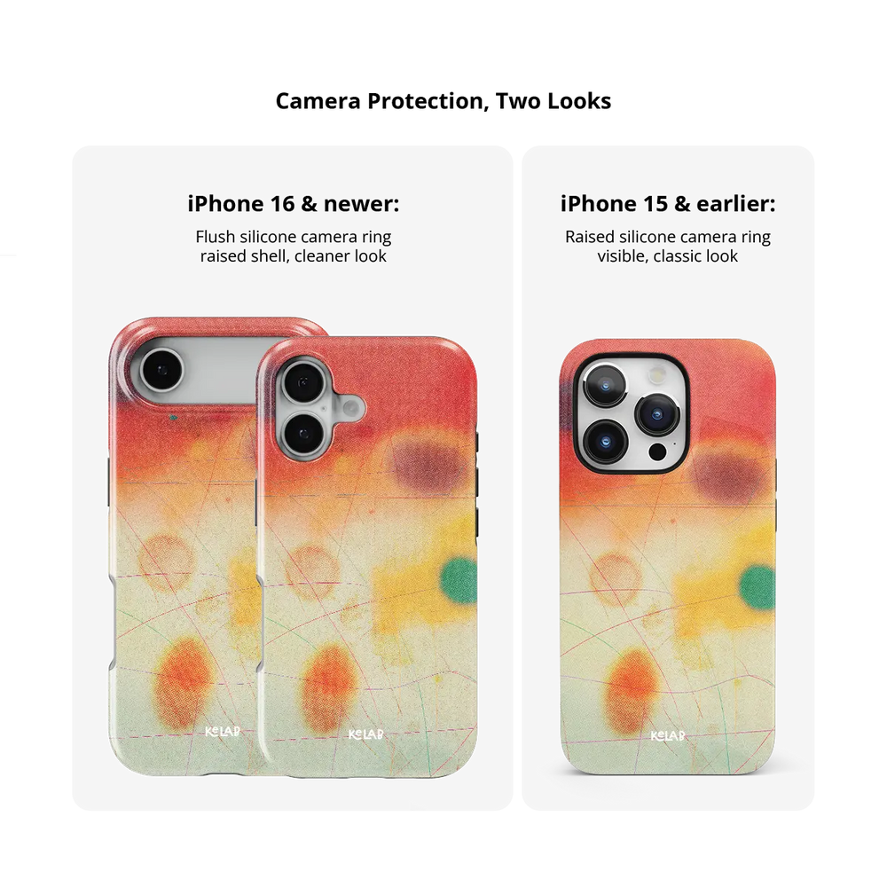 Climax red ombre gradient aura Bold iPhone case size comparison across iPhone 15 to 18 models.