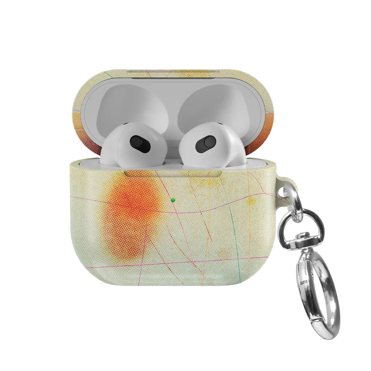 Red Aura Gradient Cute Colorful AirPods Case, front view with lid open