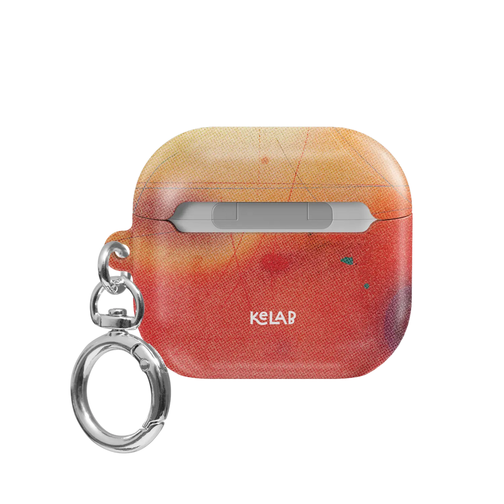 Red Aura Gradient Cute Colorful AirPods Case, back view
