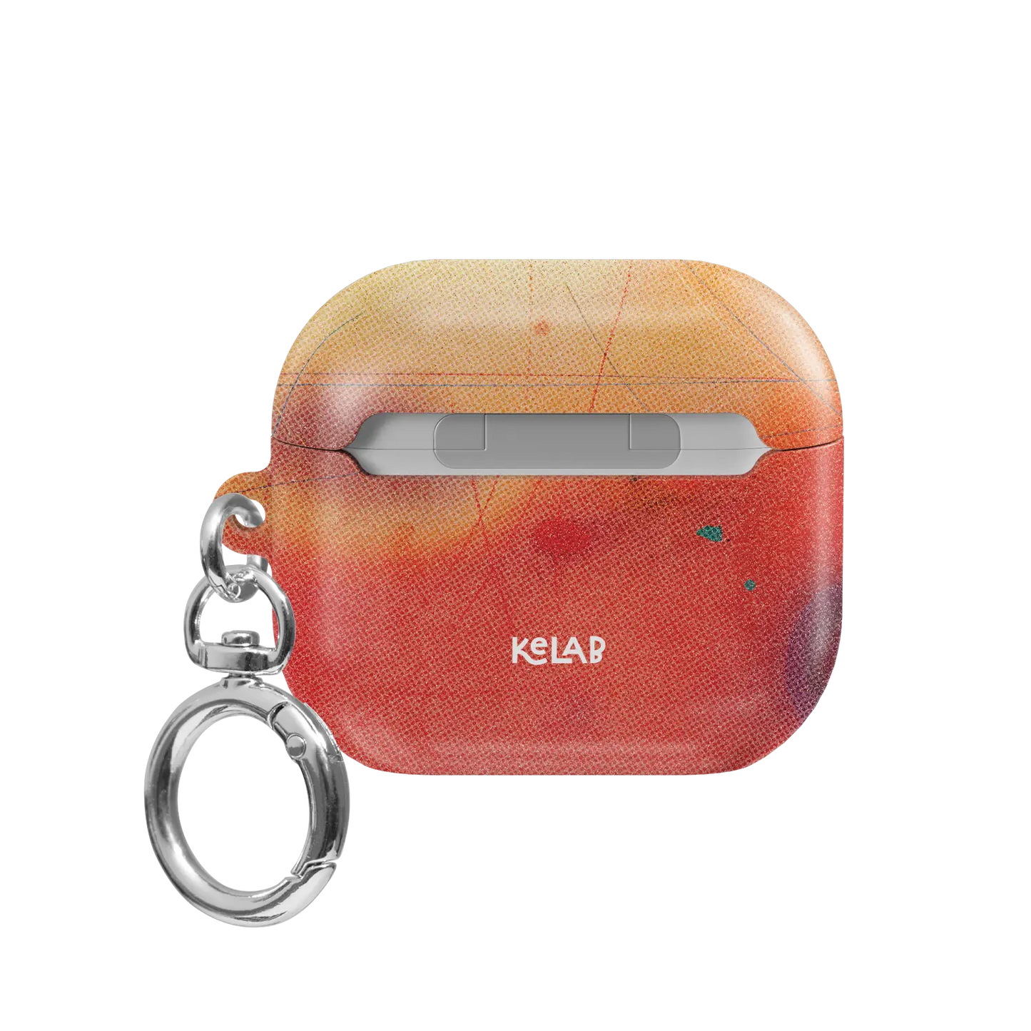 Red Aura Gradient Cute Colorful AirPods Case, back view