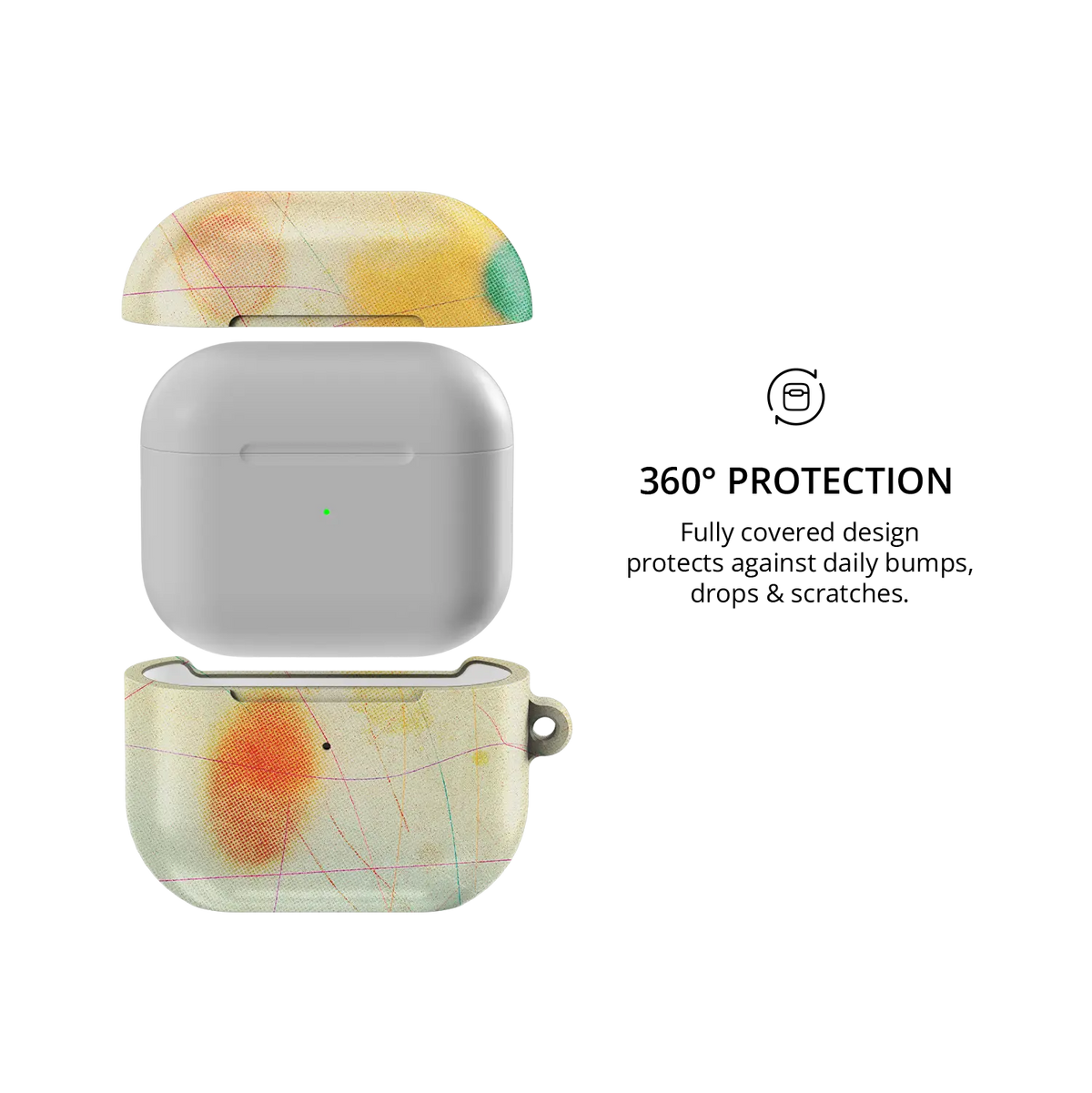 Red Aura Gradient Cute Colorful AirPods Case, 360-degree protective coverage