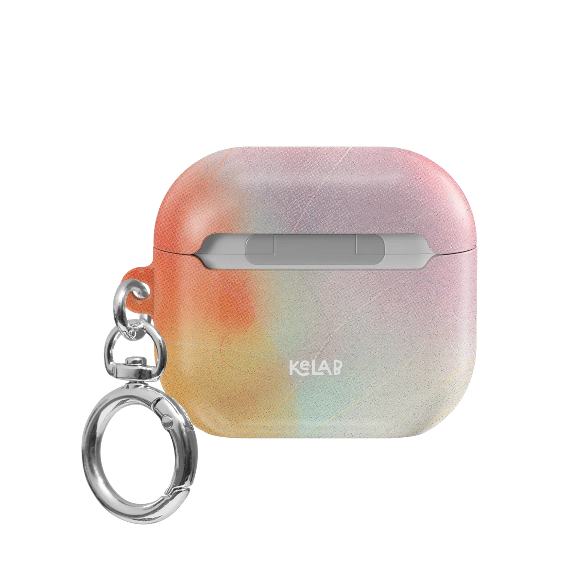Pink Orange Ombre Dopamine Gradient AirPods Case, back view